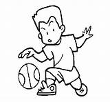 Dribbling Ball Boy Little Coloring Coloringcrew sketch template