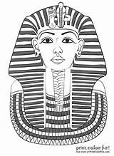 King Tutankhamun Drawing Tut Mask Coloring Template Sketch Drawings Tuts Paintingvalley sketch template