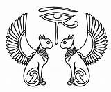 Egyptian Cat Tattoo Horus Drawing Eye Wings Egypt Tattoos Bastet Cats Drawings Coloring Anubis Tattoodonkey Symbols Scarab Ancient Symbol Ankh sketch template