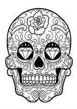 Muertos Dia Los Coloring Skull El Pages Mandala Adults Dead Coloriage Halloween Imprimer Colorier Día Justcolor Printable Color Morts Book sketch template
