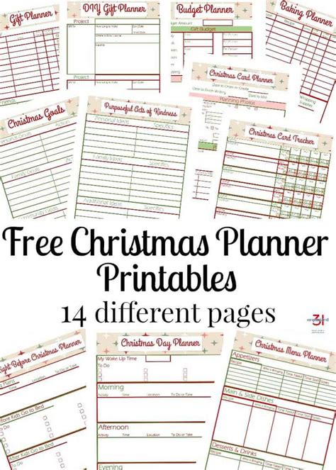 christmas planner printables organized