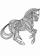 Mozaiek Paarden Kleurplaat Coloring Horses sketch template