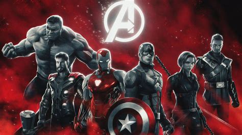 image   avengers team  front   red background  stars