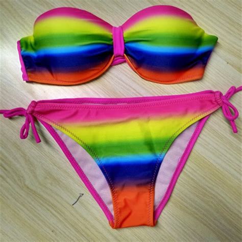 rainbow print swimwear women bikini 2017 swimsuit sexy bikinis maillot