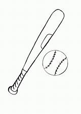 Coloring Bat Ball Baseball Pages Popular sketch template
