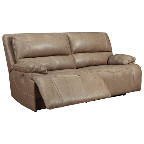 signature design  ashley ricmen leather match  seat power reclining sofa   headrests