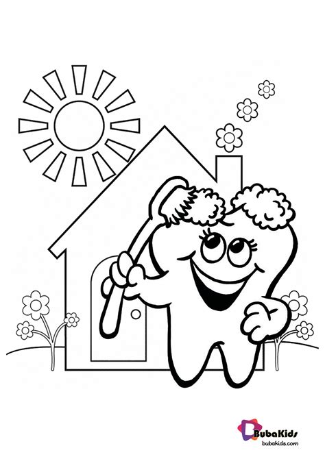 printable coloring pages  kids teeth brushing