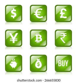 finance symbols icon set  translucent stock vector royalty