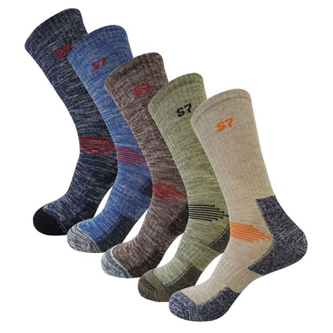 pack mens multi performance cushion hikingoutdoor crew socks year  seoulstory