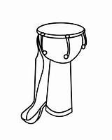 Djembe Coloring Pages Drum African Printable Template sketch template