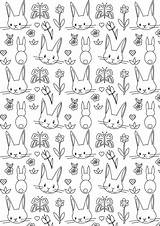 Paper Coloring Printable Bunny Pattern Papers Birthday Meinlilapark Digital Ausdruckbares Freebie Pineapple Flowers Geschenkpapier Looking Just Click Kostenlos sketch template