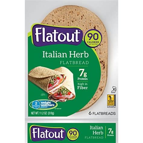 Flatout Wraps Light Italian Herb 2 Packs Of 6 Flatbreads
