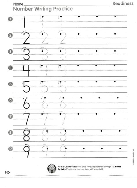 number writing practice sheets