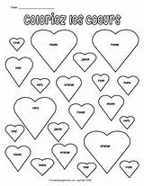 French Valentine Coloring Colors Worksheet Color Worksheeto Printable Via sketch template