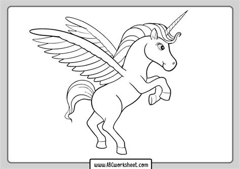 unicorn coloring pages kids abc worksheet