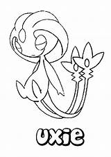 Uxie Mesprit Psychic Selfe Trio Bestcoloringpagesforkids Hellokids Ausmalen Pikachu Kleurplaten Bulbasaur Cartoni Pokémon sketch template