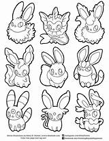 Eevee Evolutions Pikachu Imágenes sketch template