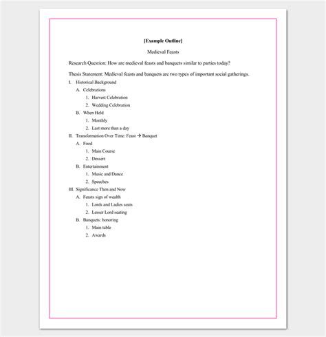 research paper outline template  examples formats samples