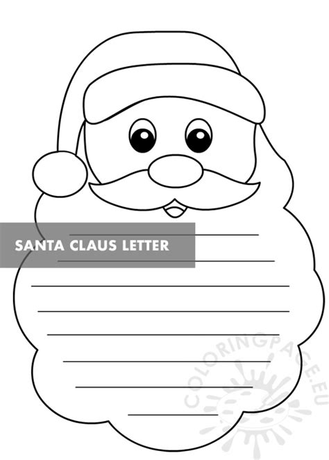 letter  santa template  printable black  white dear santa