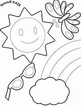 Coloring Pages Sunny Weather Printable Windy Color Preschool Getcolorings Getdrawings sketch template