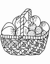 Fruits Coloring Zentangle Basket Pages Frutas Cesta Para Printable Categories Template sketch template