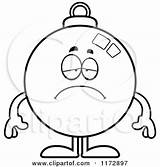 Ornament Mascot Christmas Depressed Clipart Cartoon Thoman Cory Outlined Coloring Vector Sick 2021 sketch template