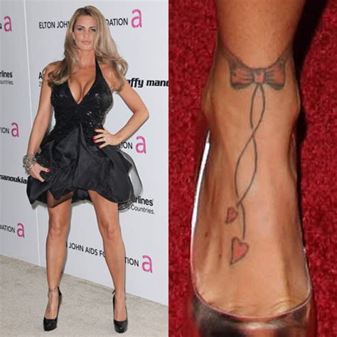 katie price bow heart ankle foot tattoo steal her style