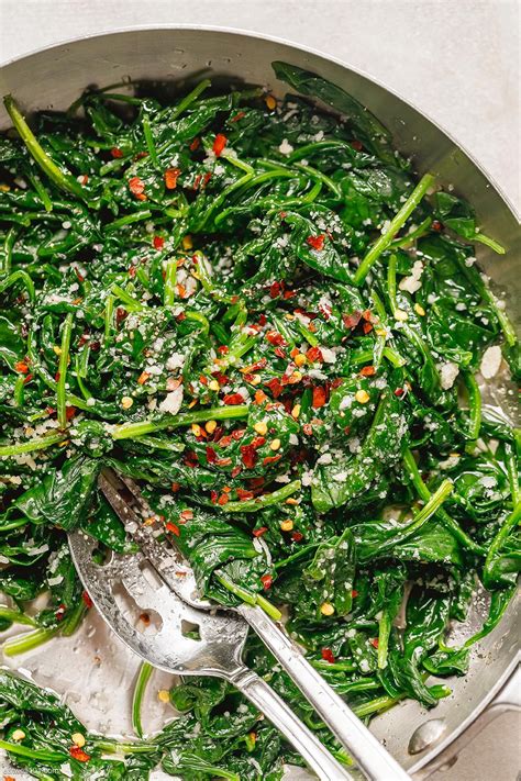 minute sauteed lemon garlic spinach   healthy eating recipes