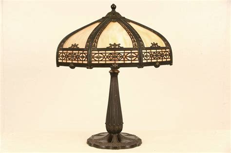stained glass 1915 antique table lamp 8 panel ebay