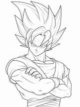 Goku Saiyan Ssj3 sketch template
