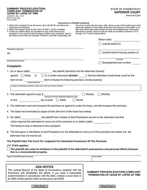 eviction form  printable documents
