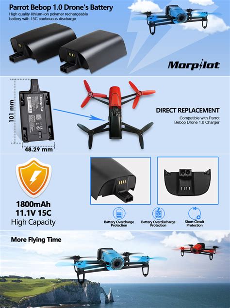 mah  battery  parrot bebop  dronereplacement li ion battery  parrot bebop high