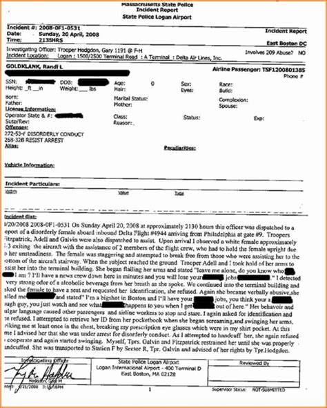 police report samples