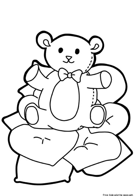 valentines day cute teddy bear  heart coloring pagesfree printable