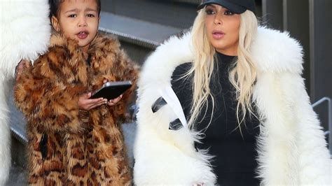 kim kardashian and north wear matching fur jackets on valentine s day