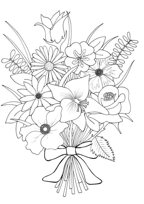 flower bouquet coloring pages printable coloring pages printable