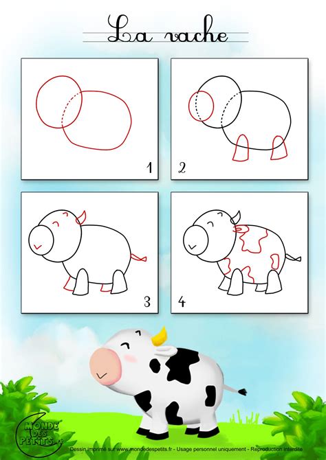 dessin vache simple dessin facile vache