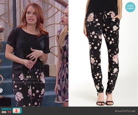 Wornontv Jessie’s Black And Pink Floral Pants On Jessie Debby Ryan