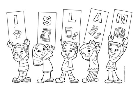 pillars  islam coloring page saeulen des islam kinder