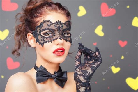 Donna Sexy Con Maschera Di Carnevale Foto Stock Foto
