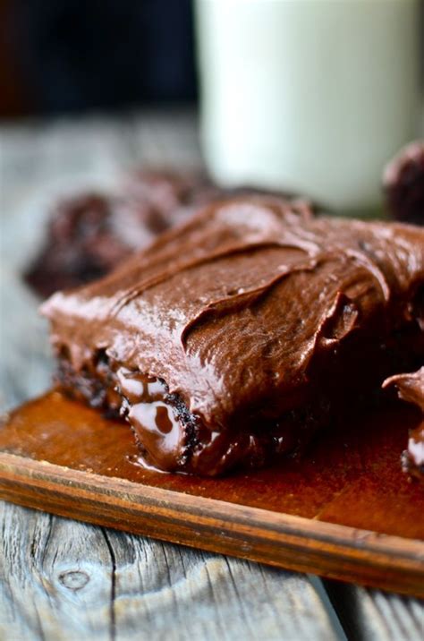 chewy gooey brownies  creamy chocolate frosting   chocolate frosting recipes