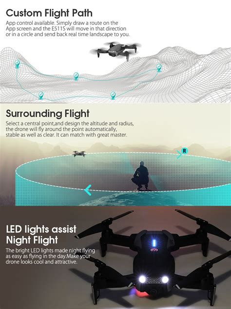 eachine es gps dynamic follow wifi fpv  p camera mins flight time rc drone quadcopter