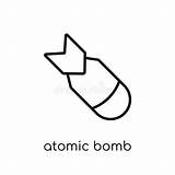 Atomic Atombombe Linearen Vektors Modischen Flachen Modernen Lineaire Vlakke Moderne Vectorified sketch template