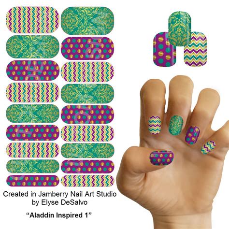 aladdin inspired  jamberry nail art studio custom nail design