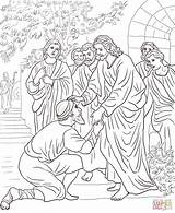 Jesus Heals Leper Blind Supercoloring sketch template