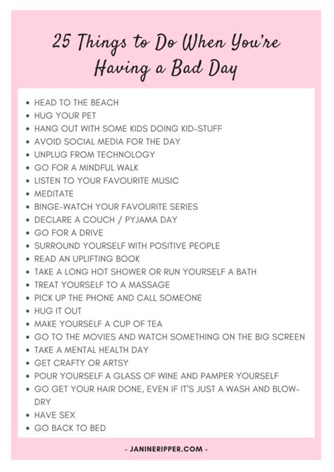 25 Things To Do When You’re Having A Bad Day