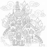 Fairy Tale Doodle Vector Town Cute Book Coloring Zentangle Dreamstime Illustration sketch template