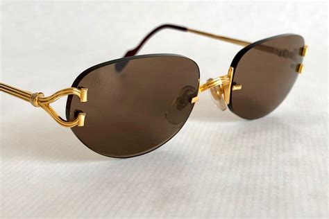 Cartier Portofino 22k Gold Vintage Sunglasses Full Set With 2 Cases