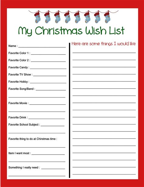 pinbecky stout  christmas christmas  list template