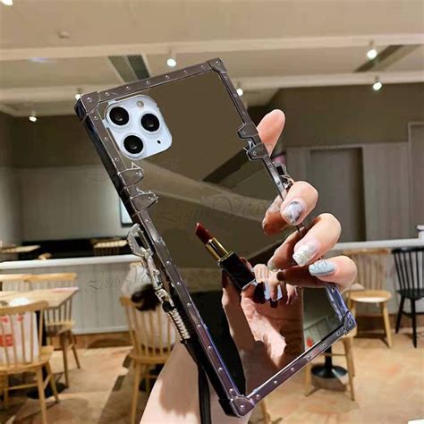 luxury mirror square phone cases  iphone pro max  pro   xs max xr   promax cover